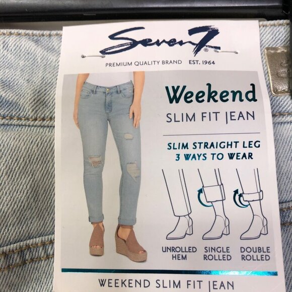 SEVEN 7 WEEKEND‎ SLIM FIT STRAIGHT LEG JEAN SIZE 8 NWT - Picture 1 of 8